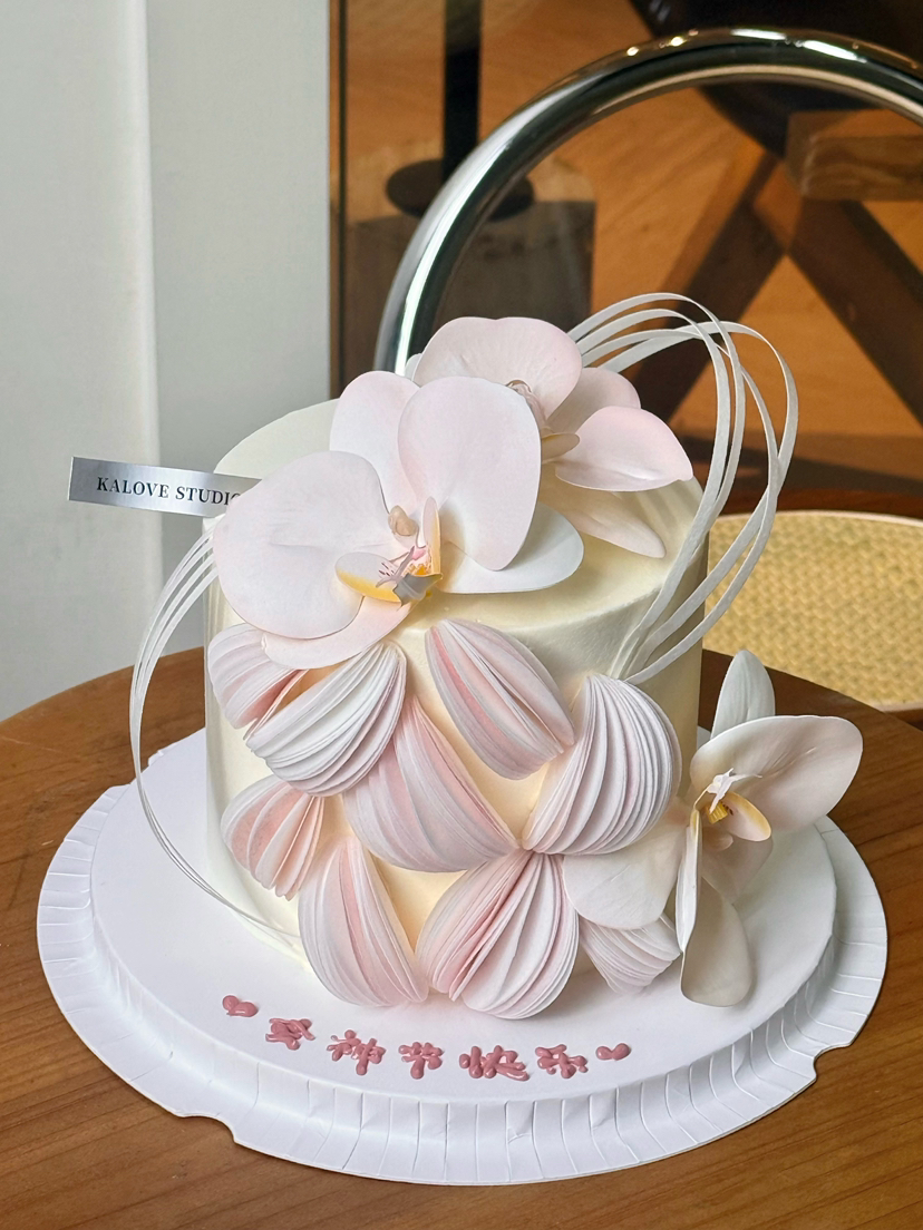 女神高雅气质蝴蝶兰艺术女生蛋糕
