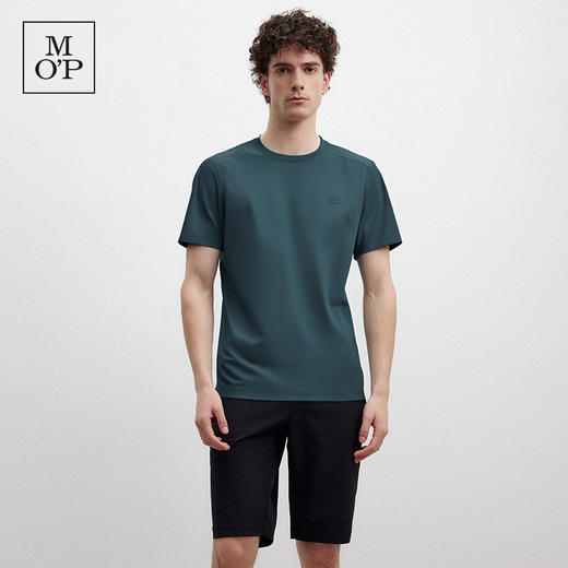 Marc O'Polo/MOP夏季新款休闲吸湿速干压胶冲孔透气舒适短袖T恤男 商品图3