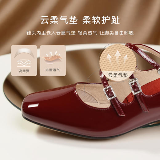 REEMOOR睿慕新款粗跟交叉带法式玛丽珍鞋仙女风单鞋R2V558 商品图4