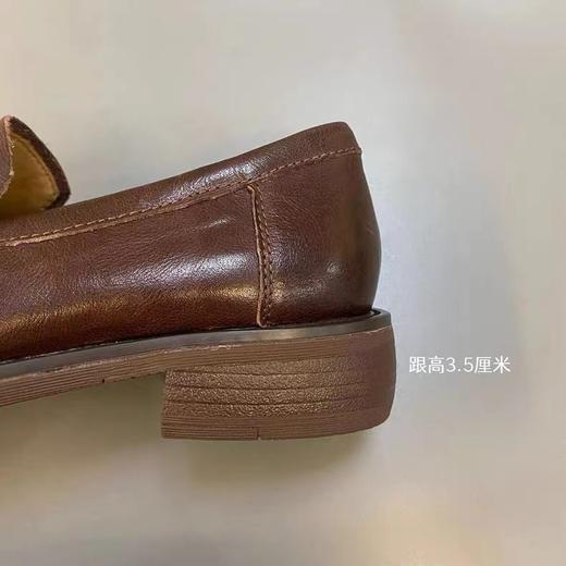 F0306132复古英伦风复古金扣氛围感百搭显腿长防滑优雅松弛感通勤圆头乐福小皮鞋 商品图11