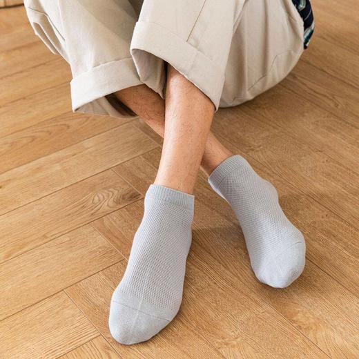 日式无印男暗纹网面船袜良品休闲短袜男士棉袜透气男款袜子网面 商品图3