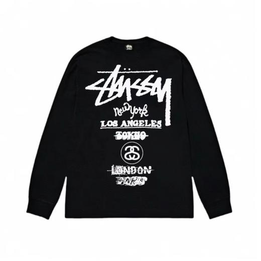 F030682城市巡游字母logo印花情侣圆领长袖T恤 商品图1