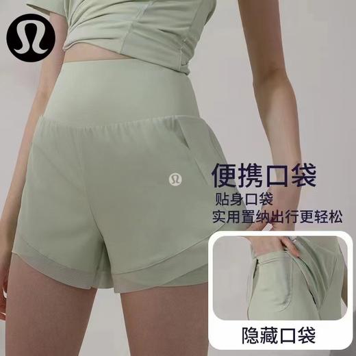 F030669运动短裤女夏季高腰健身跑步裤防走光透气速干训练三分裤瑜伽裤 商品图6