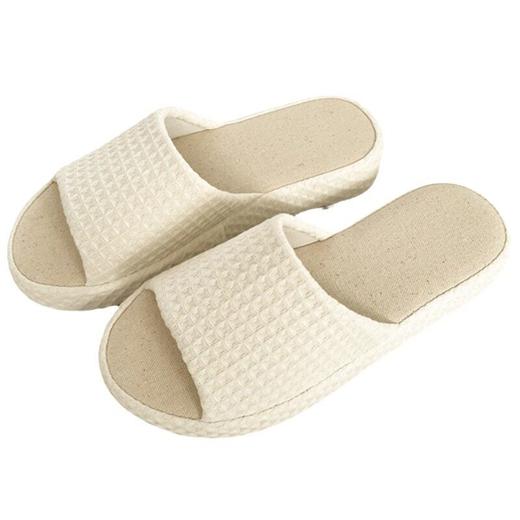 日式无印华夫格拖鞋良品家用布艺拖鞋情侣地板地毯防水拖鞋夏季拖 商品图4