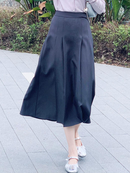 【百图lulu定制】【时装周半裙】 高腰显瘦  中长款  收腰百褶半裙 商品图0