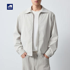 墨麦客男装高智通勤翻领夹克男2026春新款褶裥设计男士外套81579.