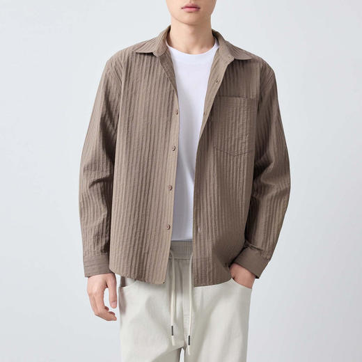 墨麦客男装高智通勤泡感肌理衬衫男2026春新款莱赛尔衬衣男50369. 商品图1