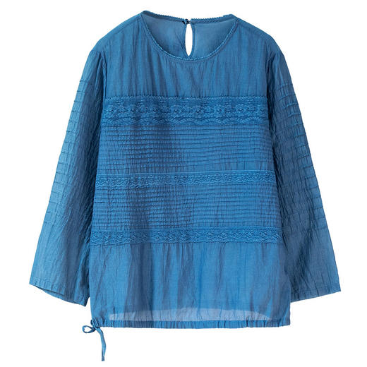 艺术家联名款 牧衣游原创植物染丝棉小衫打条宽松百搭上衣 植音 商品图4