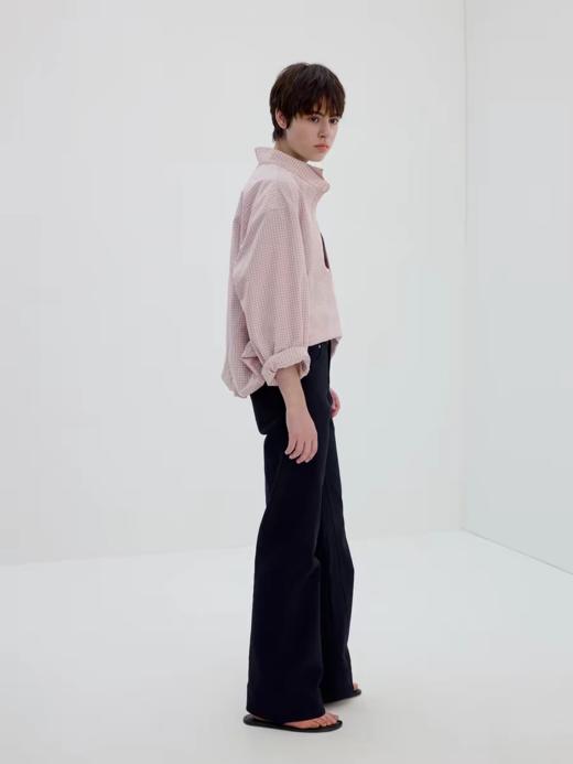 Simple Project/Y2634/气球版型半开襟小翼领格纹衬衫 商品图2