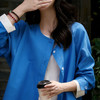 【3-7天发货】LONGNVFAIR克莱因蓝撞色假两件拼接衬衫开衫  通勤懒人福音 能让你在人群中一秒脱颖而出的宝藏单品 商品缩略图0