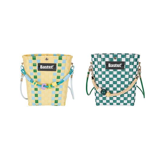 大英博物馆 巴斯特系列编织包手提斜挎包 绿色 黄色 商品图7