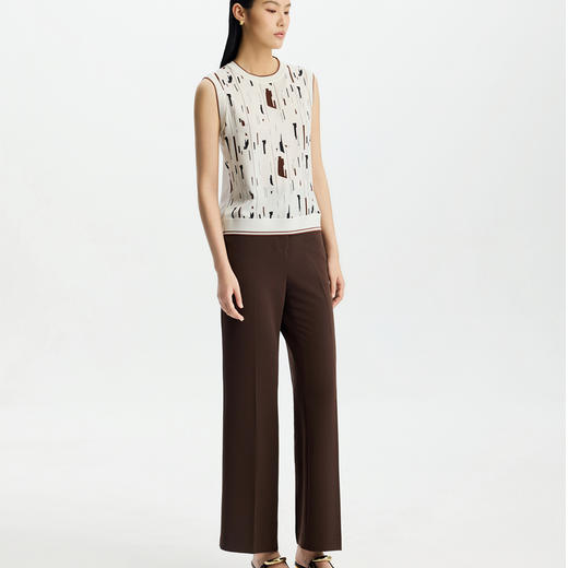 商场同款PURE TOUCH女装26春夏新款高腰休闲裤通勤垂感微喇长裤 商品图5