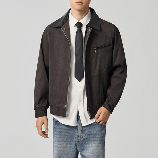 墨麦客巴恩风扎染做旧外套男2026春季新款撞色宽松男士夹克81386. 商品图1