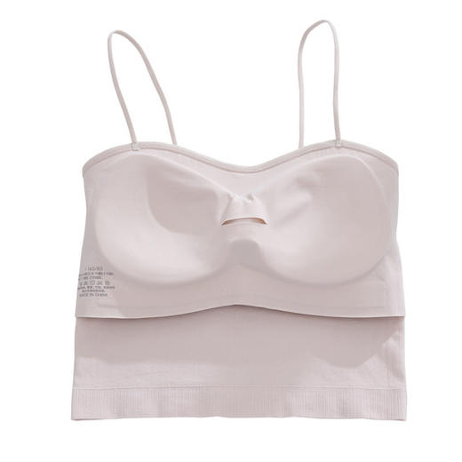 日式无印无缝吊带背心莫代尔文胸无钢圈良品胸垫打底内搭美背裹胸 商品图4