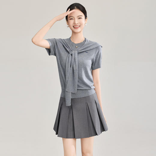 「高货wl」全新升级【铂金会员220/天猫289/差价69】(00350)洛诗琳气质羊毛混纺刺绣上衣2026新款披肩两件套针织衫 商品图1