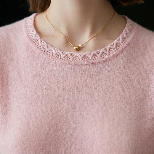 【咕咕同款】PALUOPO/PL短袖圆领女衫100%山羊绒ET23907R/约重143g帕罗 商品图10