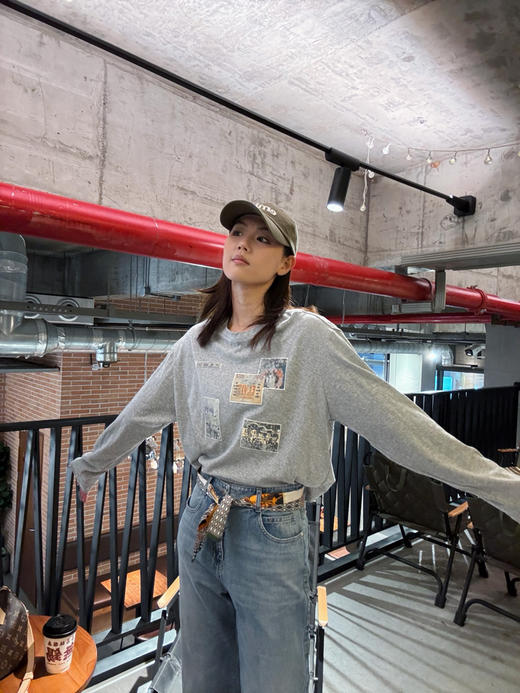 【美式街头】噢蜜ooomeooo设计师款美式贴布柔软轻便长袖t 商品图5