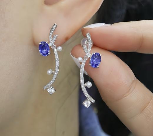 1.32ct蓝宝石耳坠 商品图5