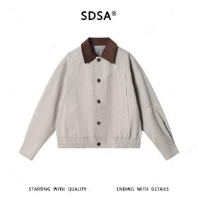SDSA男装2026新款高贵轻奢双面可穿复古夹克外套撞色领设计百搭