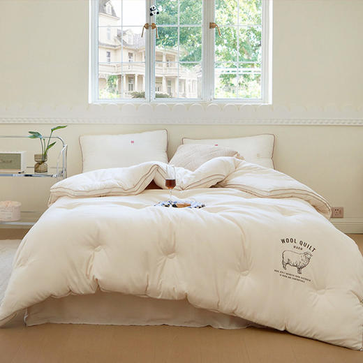 日式无印羊毛大豆冬季良品秋冬加厚保暖被芯立体纯色大豆羊毛被子 商品图1