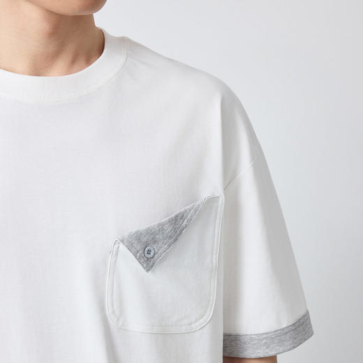 墨麦客男装城市运动撞色圆领t恤男2026夏新款宽松男士短袖75226. 商品图3