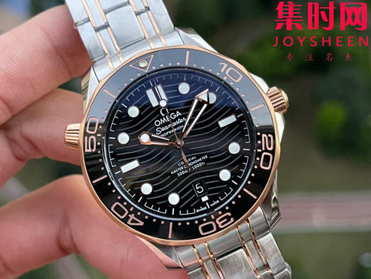 欧米茄JVS海马300米系列 原装开模 间玫金黑海马 男士腕表 表径42mm 商品图1