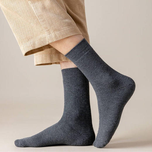 【清仓】日式无印男士加绒长筒袜良品棉质保暖秋冬男长袜高筒加厚 商品图3