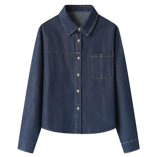 水洗复古牛仔衬衫女场长袖2026春装新款文艺休闲外穿上衣女式衬衣   MJ-61054 商品图4