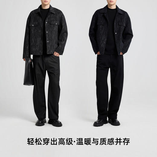 墨麦客男装轻奢小香风毛呢大衣2025冬季新款翻领羊毛呢夹克81489. 商品图4