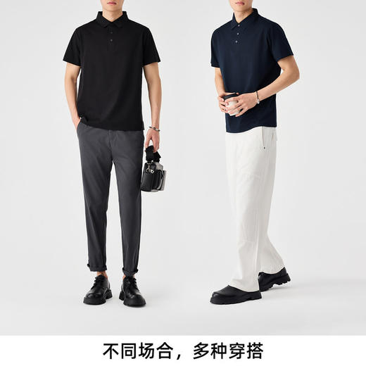 墨麦客男装索罗娜混纺凉感Polo衫2026夏季新款无缝压胶短袖71718. 商品图4