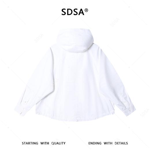 SDSA男装2026新款高贵轻奢简约纯色拉链连帽衬衫百搭时尚休闲衬衣 商品图4