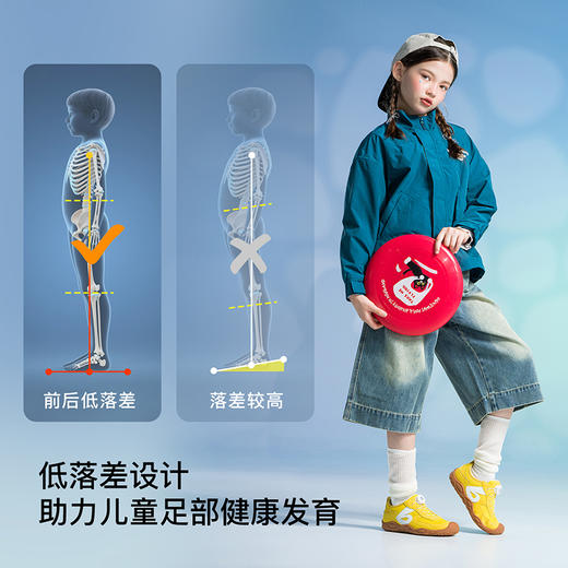 小蓝羊26春季新款儿童赤足运动鞋校园跑步鞋软底中大童体测鞋-复古网球鞋 商品图11