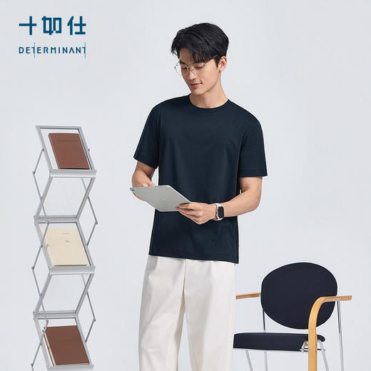 【门店同款】十如仕春夏新品双面羊毛棉混纺轻薄羊毛短袖T恤T15-03 商品图1