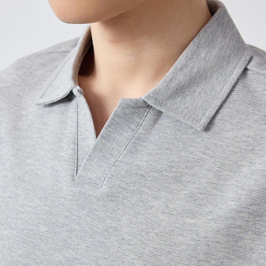 墨麦客高智通勤肌理感polo衫男2026夏新款纯色男士短袖t恤75210. 商品图3