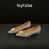 FAYTOBE 方糖漆皮单鞋方头方扣漆皮低跟鞋粗跟浅口单鞋 商品缩略图0