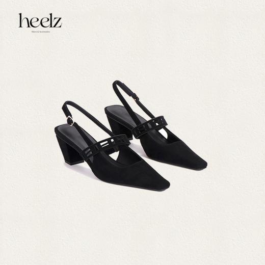 heelz设计师鞋履 | 梯形跟繁花带羊反绒Sling-back 5.8公分 商品图2