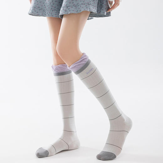 2双一组！26春新款小腿袜 横竖条、蕾丝花边、创意字母点缀 轻薄透气网眼、修饰腿部线条~ 商品图3