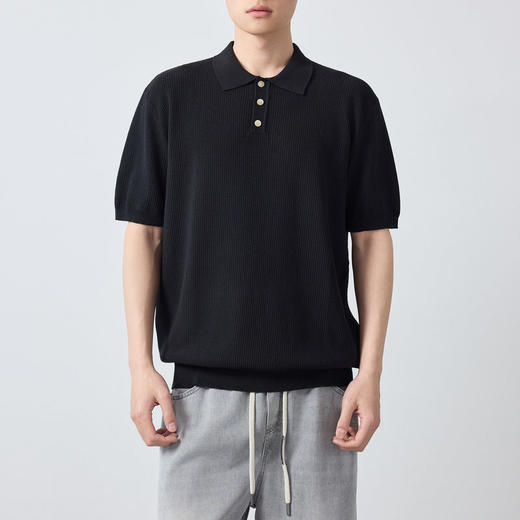 墨麦客高智通勤肌理感针织POLO衫男2026夏新款男士短袖t恤75205. 商品图1
