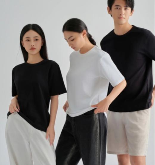 老米优品🎈加购车一起拍下，2件78元！A类面料，0甲醛10A级抗菌，三本针缝纫！《100%棉🍃 男女情侣基础款小白T》重磅纯净棉 长袖/短袖T恤 男女同款 经典好穿 全能打底 商品图8