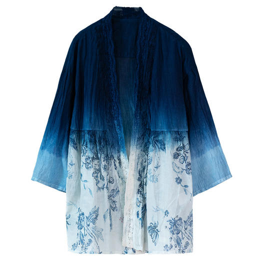 艺术家联名款 牧衣游原创植物吊染手绘印染外穿衬衫百搭文艺 云启 商品图4