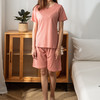 日式无印纯色T恤良品全棉T恤衫套装夏季短裤套装纯棉家居服T情侣 商品缩略图3