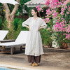 绽放148朵/麻序*亚麻圆领双排扣七分袖连衣裙女松弛感叠穿棉麻裙 商品缩略图3