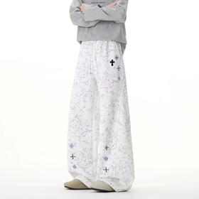 F0306104新款弯刀裤刺绣2色高品质休闲运动裤