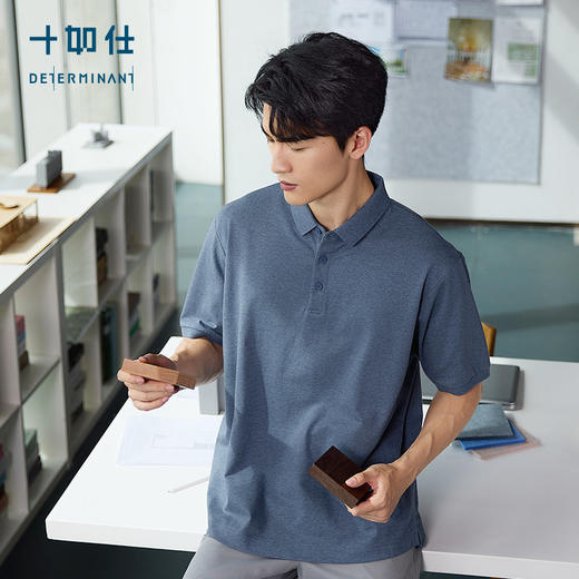 【门店同款】十如仕春夏新品通勤休闲纯棉汗无痕短袖POLO衫P21-04 商品图0