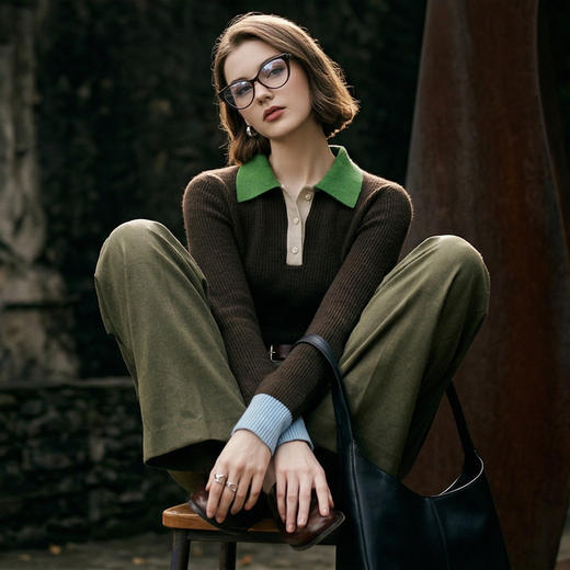 PALUOPO/PL翻领女衫ET23106R-A/约重295g帕罗 商品图3