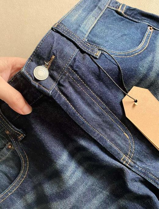 F030619男士基础款水洗做旧小直筒休闲牛仔裤 商品图3