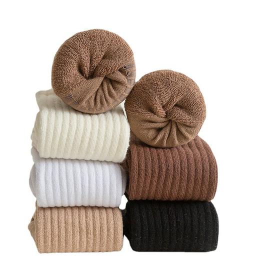 南通素艺日式无印男士加厚袜秋冬保暖袜子良品纯色男中长筒毛巾袜 商品图4