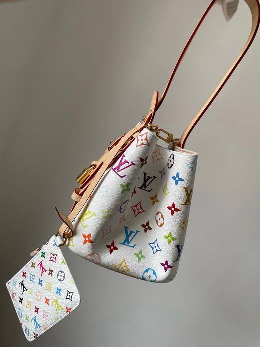 F030634人见人爱可拆卸零钱袋单肩斜挎白三彩手提包 商品图2