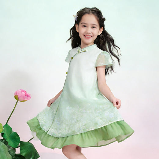 笛莎/Deesha 【观山见】2026年夏季新款女童国风连衣裙 商品图1