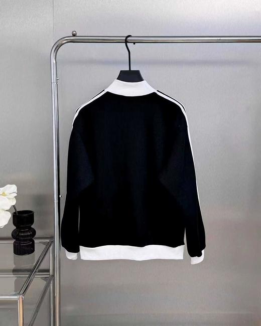 F030648男女同款针织华夫格立领运动宽松夹克外套 商品图6